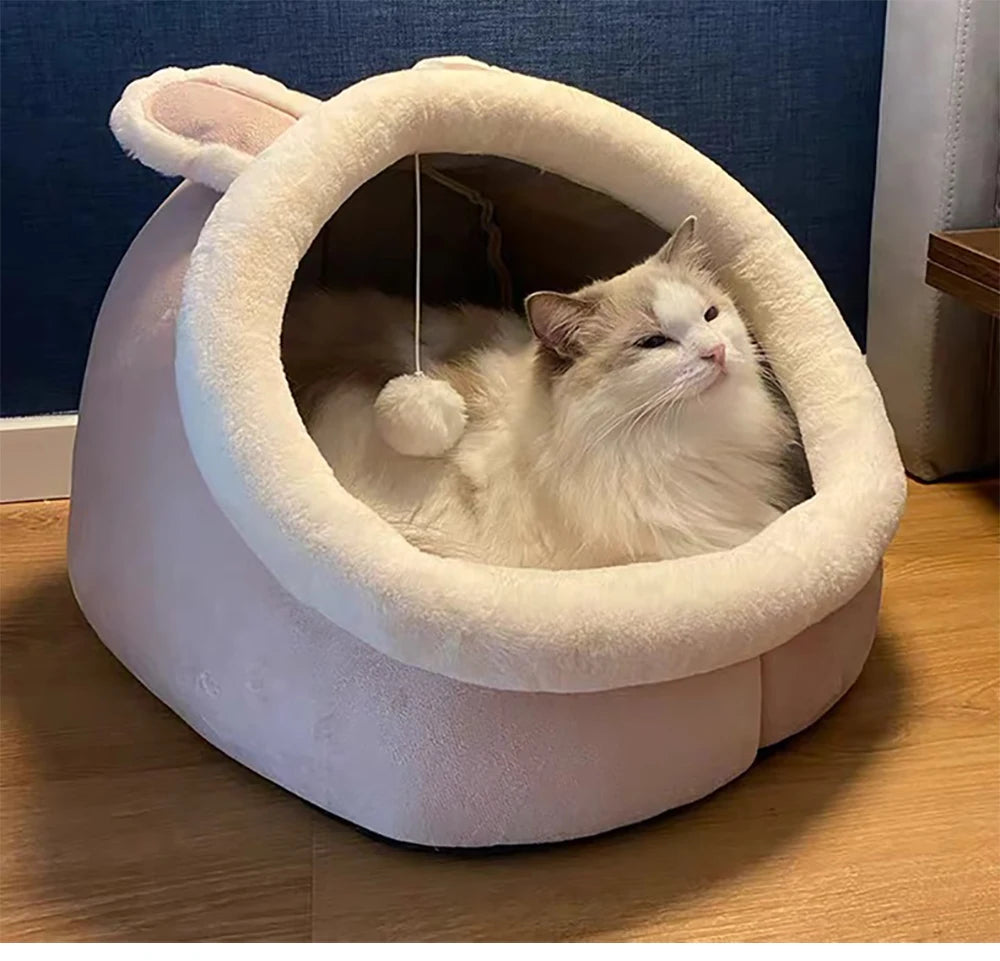 Cat Bed with Cover and Toy