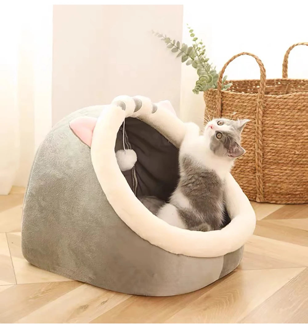 Cat Bed with Cover and Toy