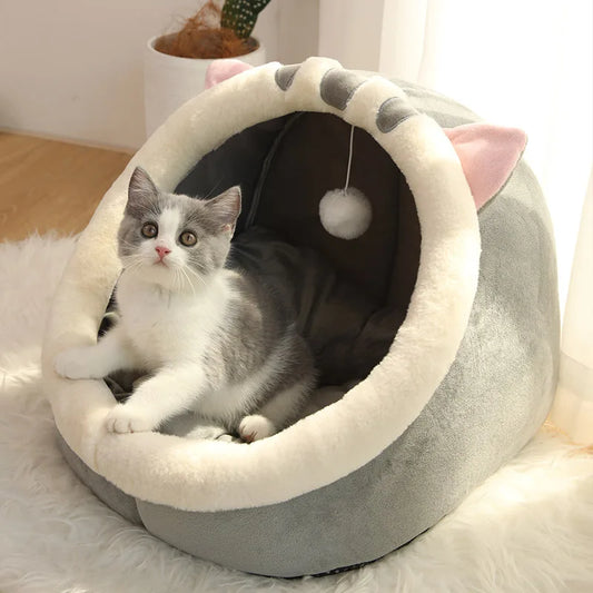 Cat Bed with Cover and Toy
