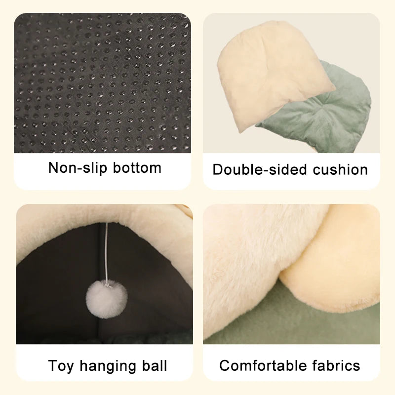 Cat Bed with Cover and Toy