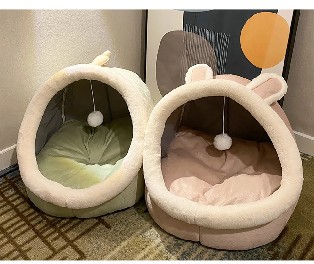 Cat Bed with Cover and Toy