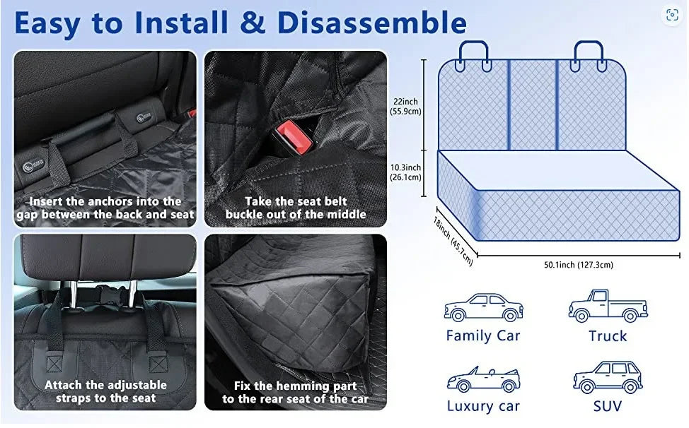 Full Row Car Dog Seat Cover