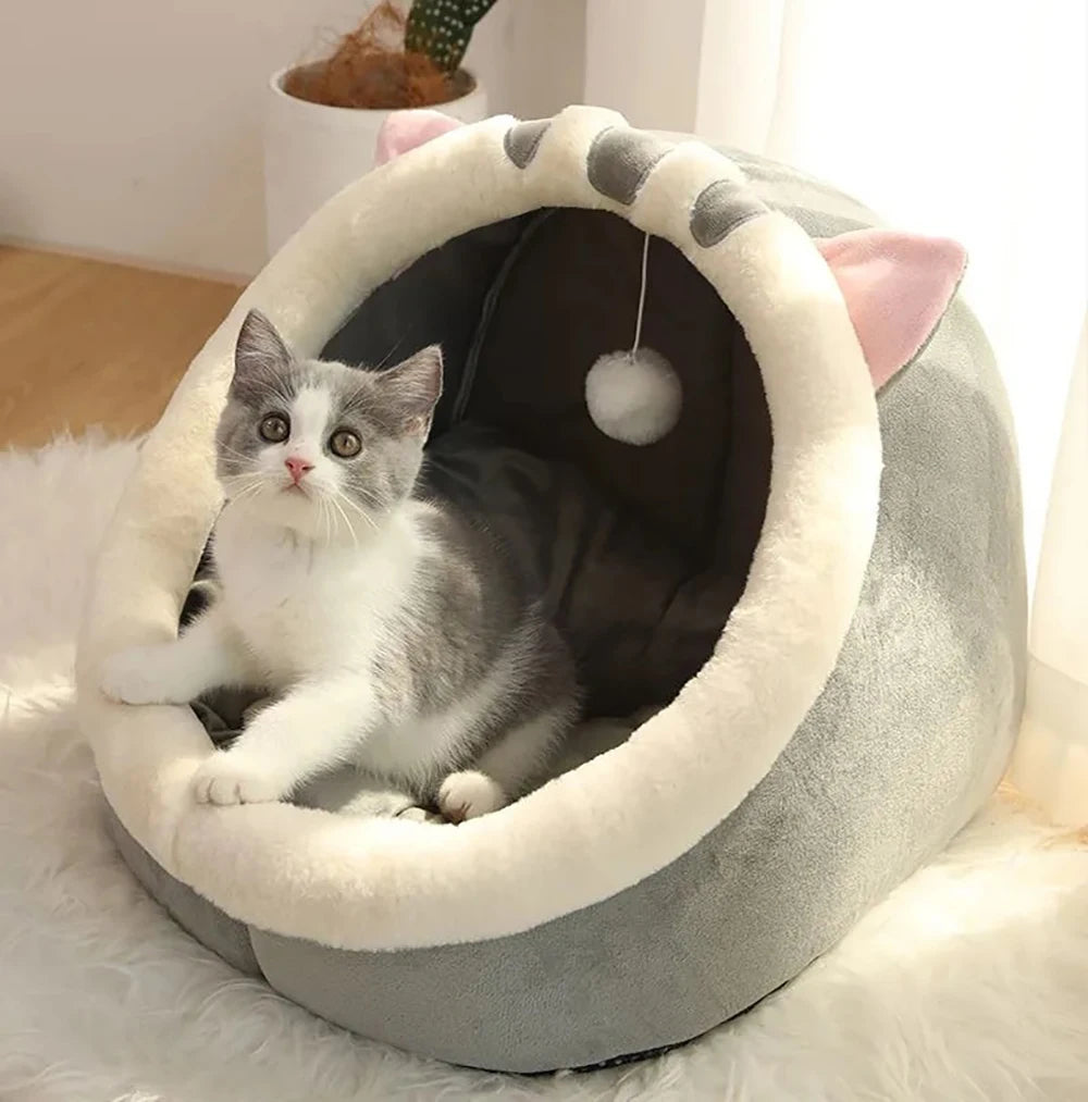Cat Bed with Cover and Toy