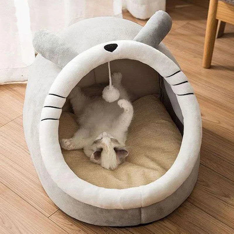 Cat Bed with Cover and Toy