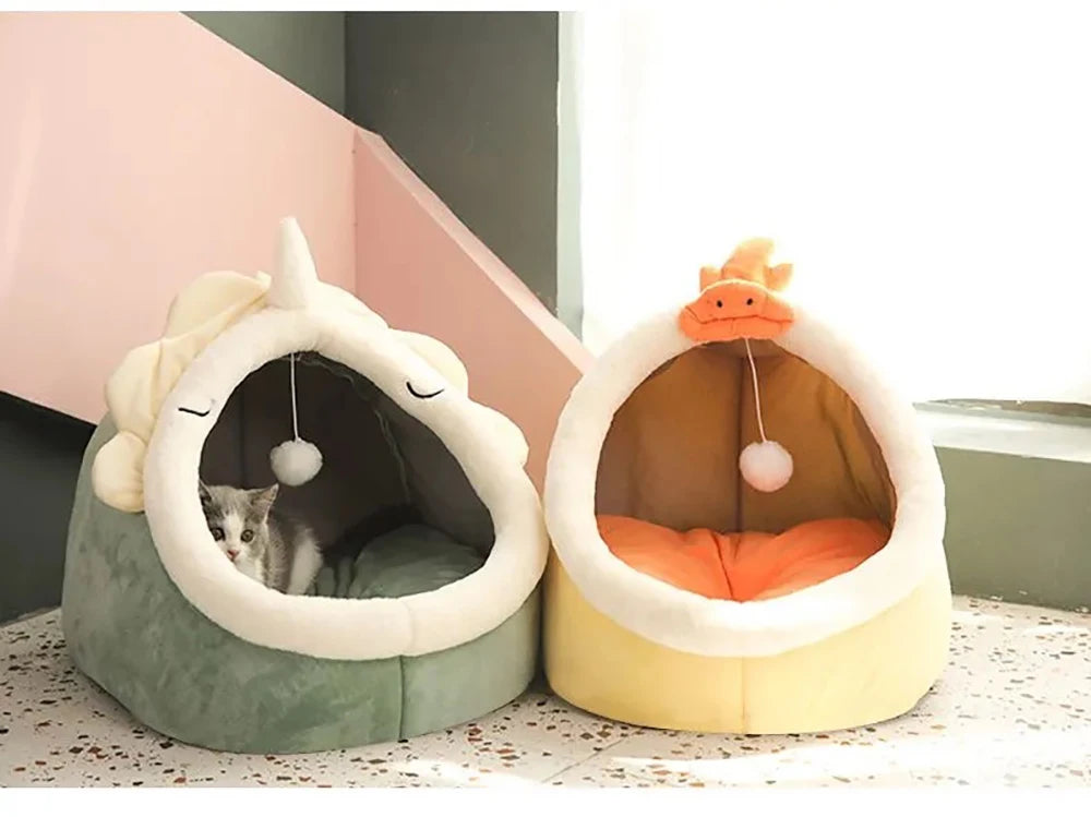 Cat Bed with Cover and Toy