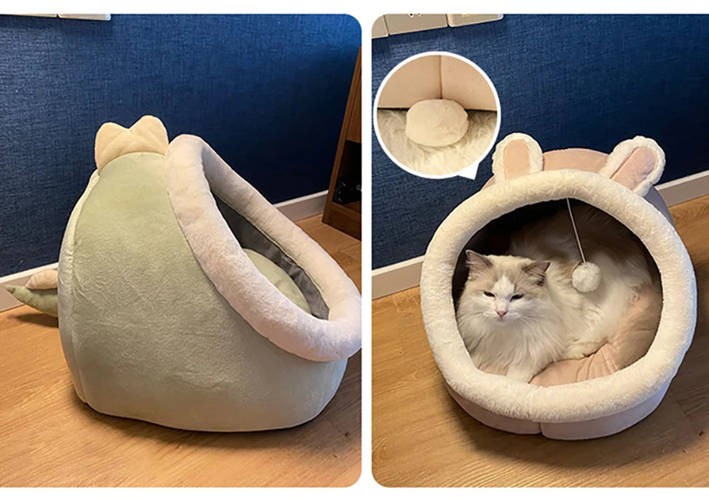Cat Bed with Cover and Toy